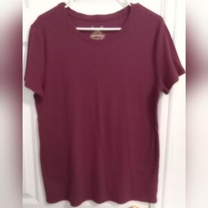 Faded Glory Top XXL Short Sleeve Burgundy